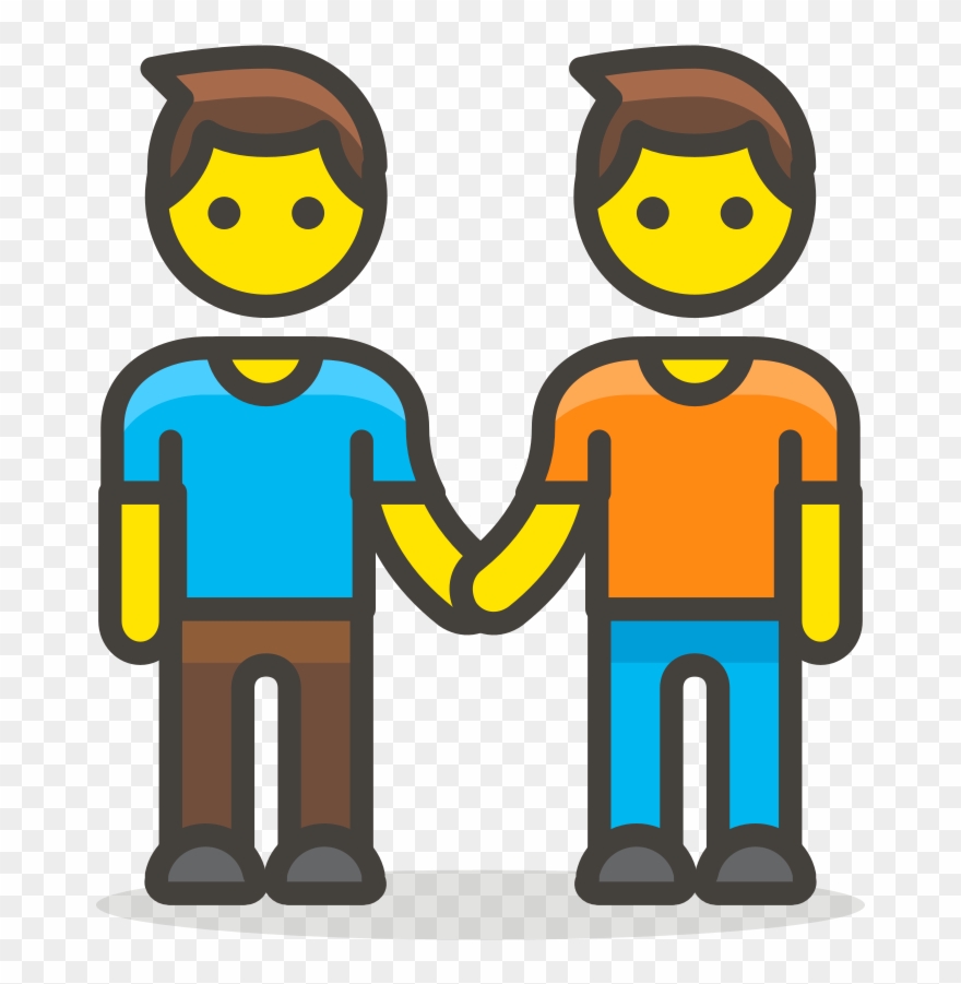 281 Two Men Holding Hands - Two Men Holding Hand Emoji Icon Clipart