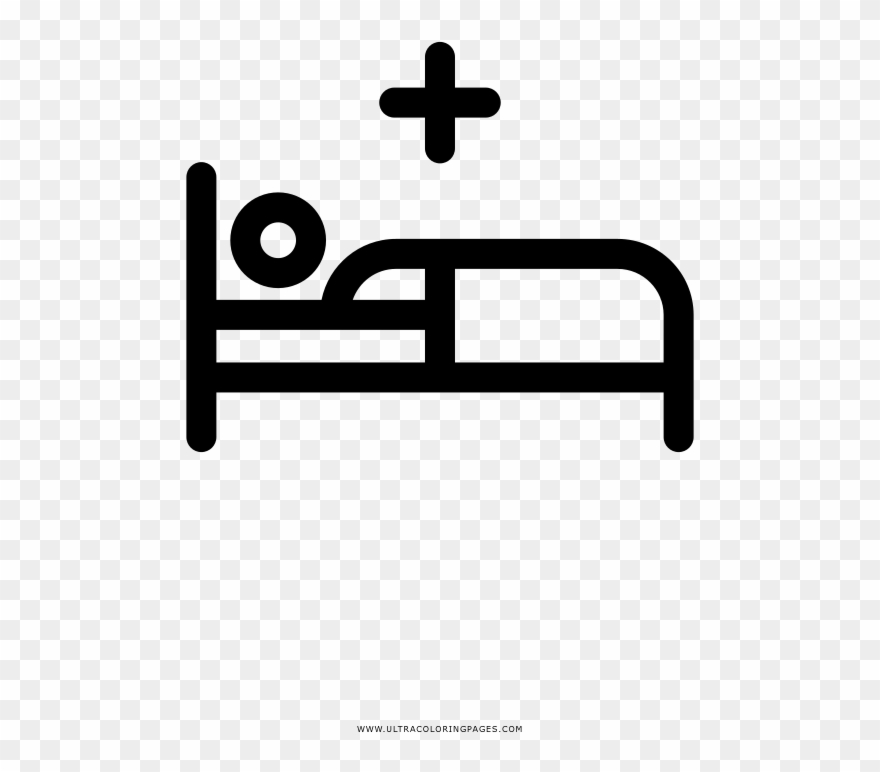 Hospital Bed Coloring Page Clipart