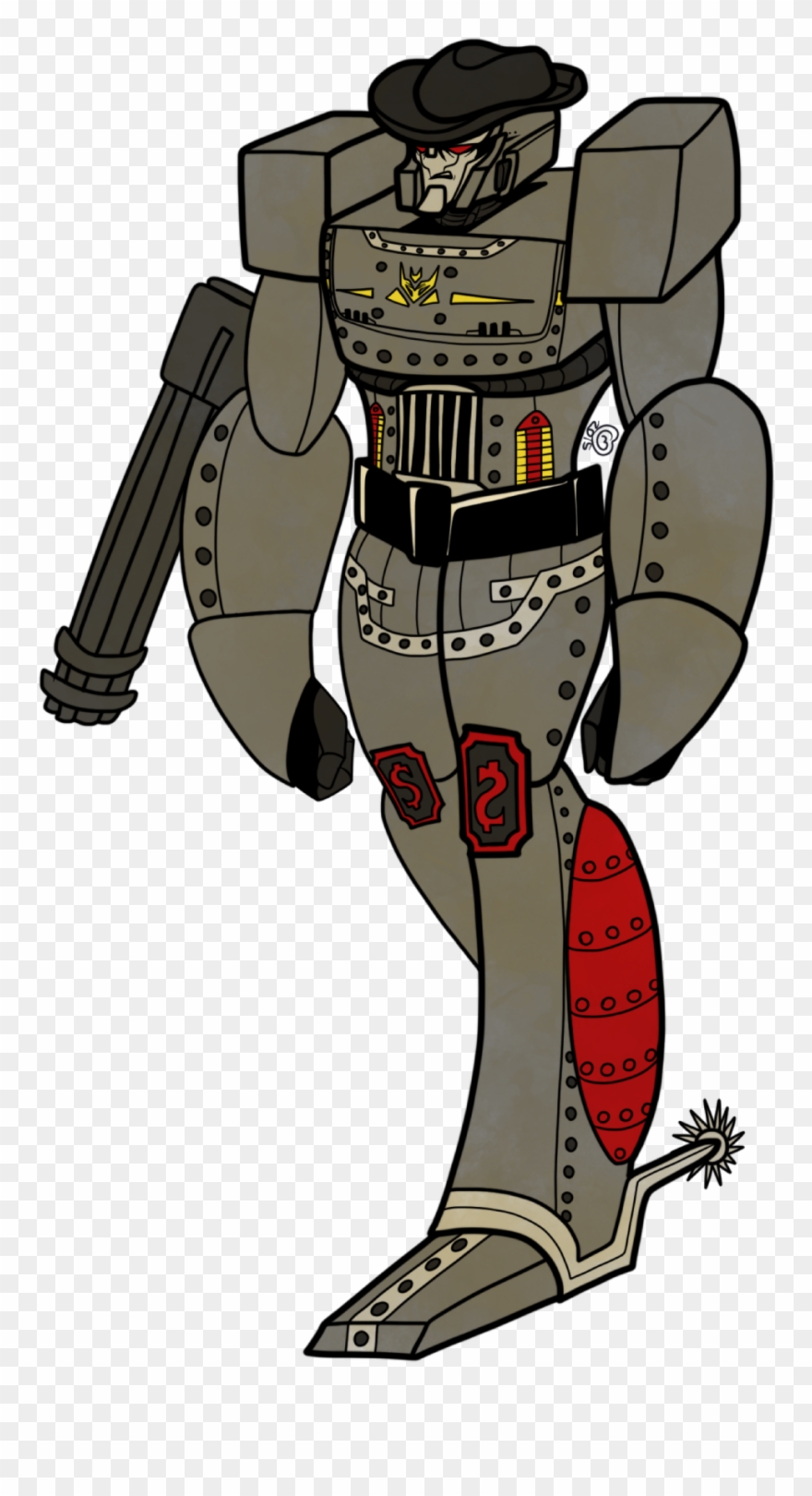Wild West Megatron - Cartoon Clipart