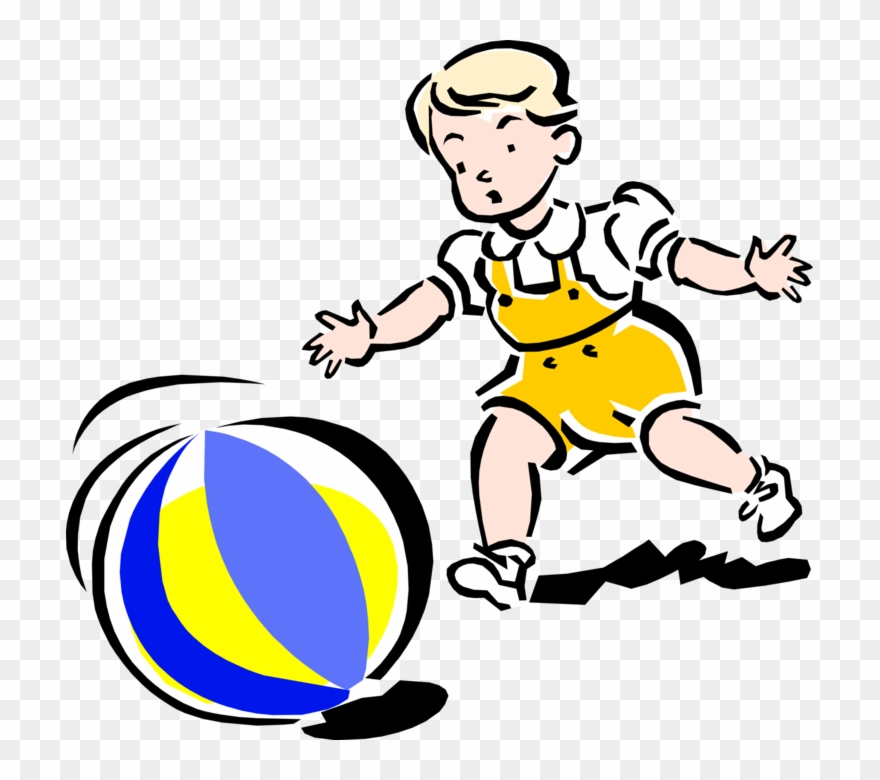 Vector Illustration Of 1950's Vintage Style Child Playing Clipart