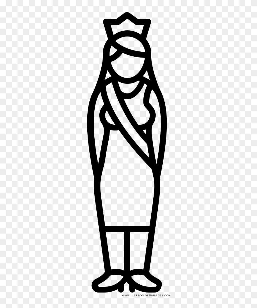 Beauty Queen Coloring Page Clipart