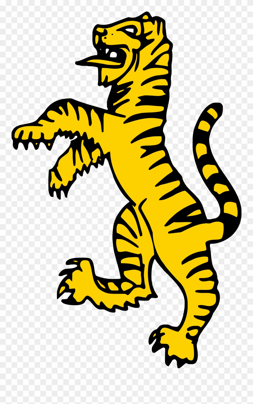 Gold Color Standing Tigger Clipart Png Image Download - Standing Drawing Of Tiger Transparent Png