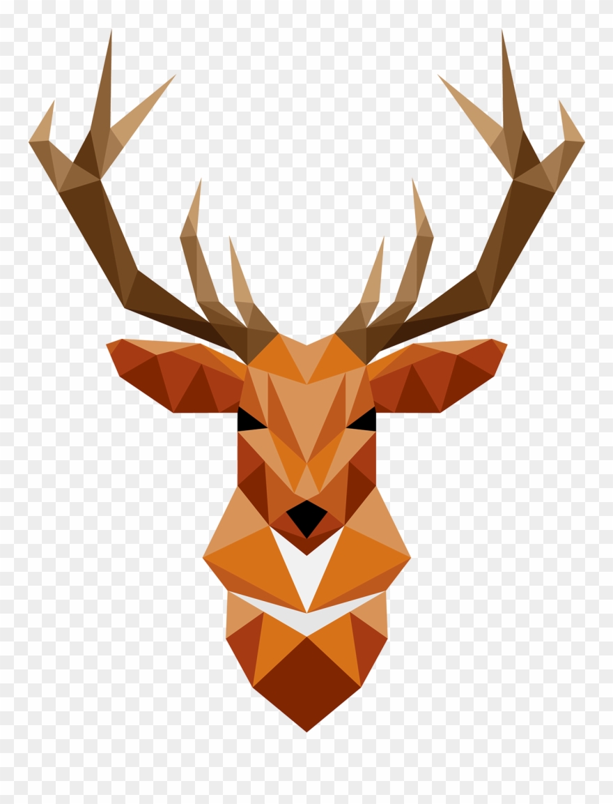 Antler Clipart Geometric Deer - Deer Geometric Animals - Png Download