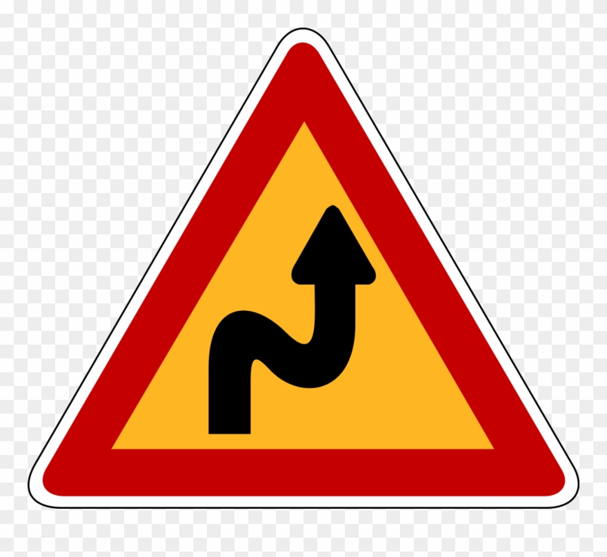 South Korea Road Sign - Double Curve Sign Clipart