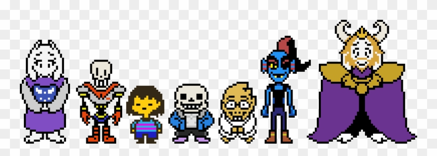 The Undertale Crew - Undertale Canon Vs Fanon Height Clipart