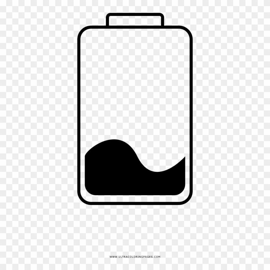 Low Battery Coloring Page Clipart