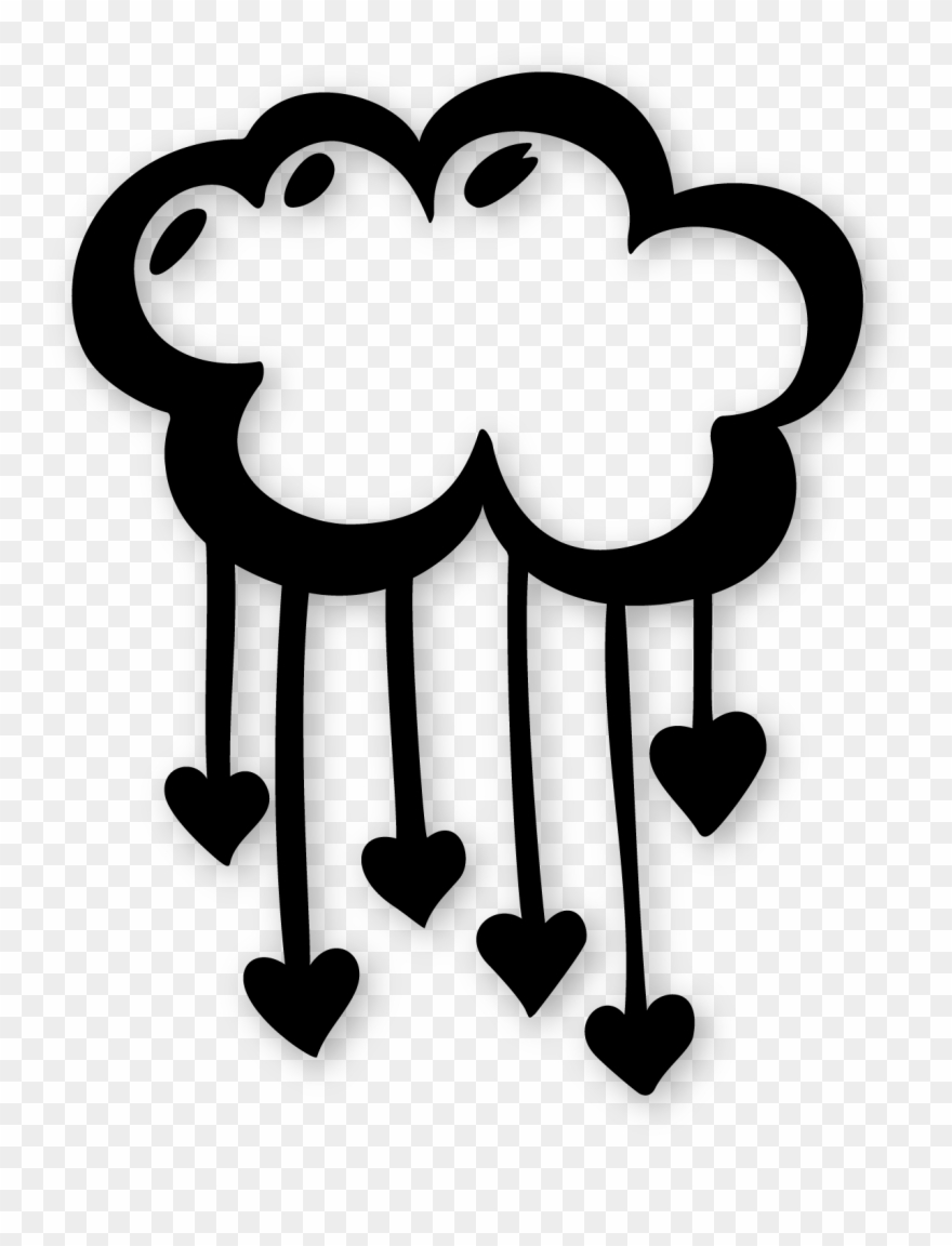 Raining Hearts Doodle Clipart