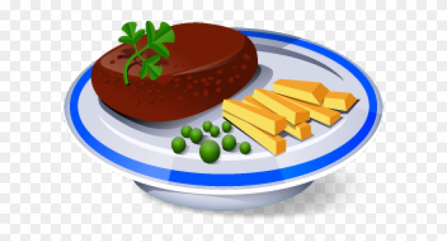 Steak Clipart Home Cooked Meal - Food On Plate Icon - Png Download