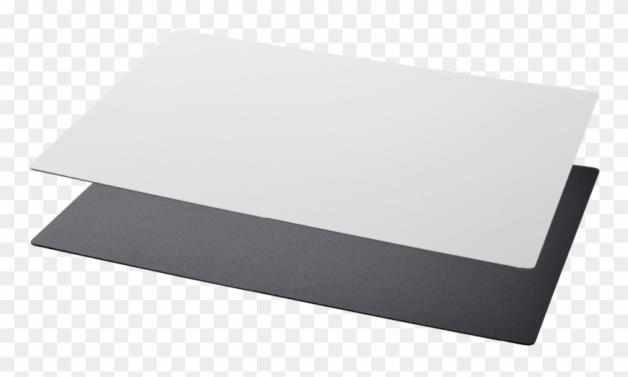 Two Rectangular Desk Pads, One White And One Black - Construction Paper Clipart