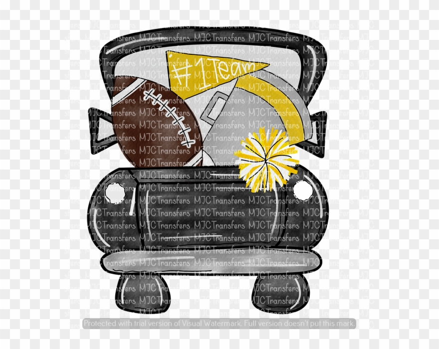 Black Football Truck With Gold Mjctransfers - Illustration Clipart