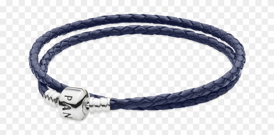 Pandora Dark Blue Bracelet Braided Double-leather - Pandora Bracelet Men Blue Clipart