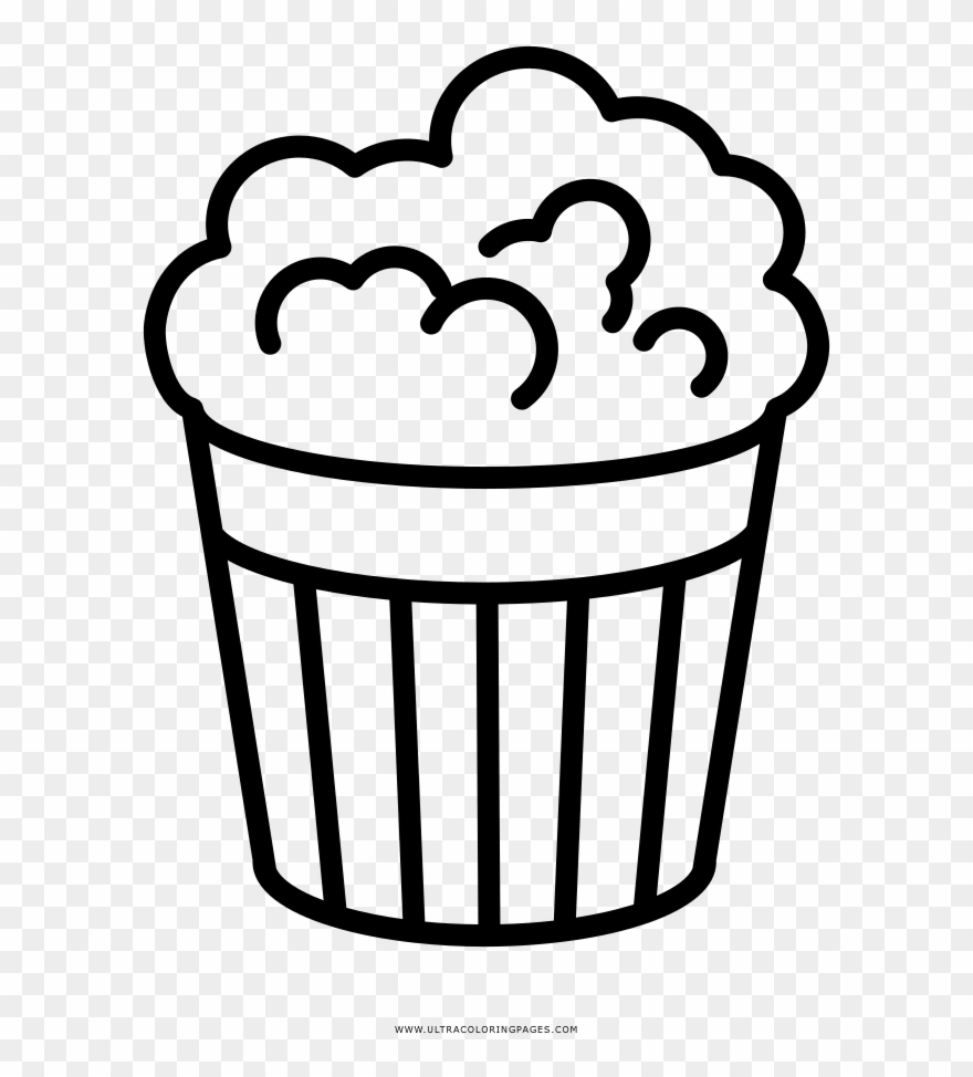 Popcorn Coloring Page - Muffinki Rysunek Clipart