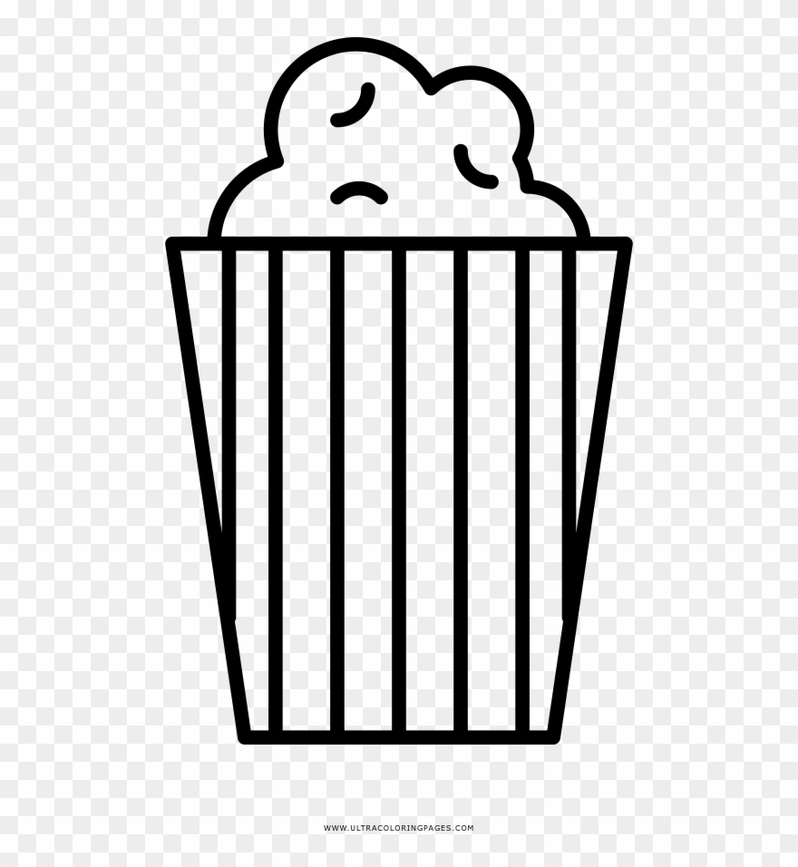 Popcorn Coloring Page - Cartoon Clipart