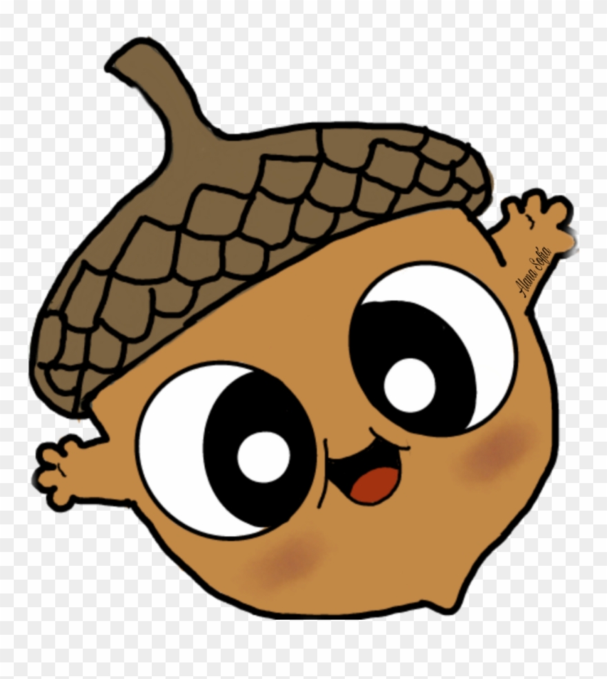 Kawaii Acorn Doodle Mydrawing Autumn Clipart