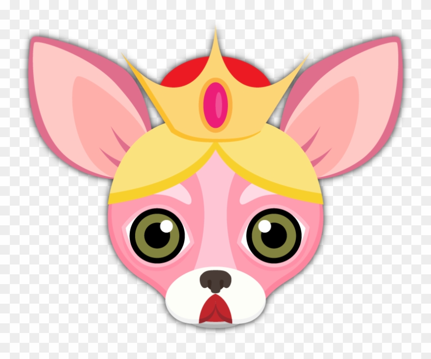 Pink Valentine's Chihuahua Emoji Stickers - Chihuahua Princess Clipart - Png Download