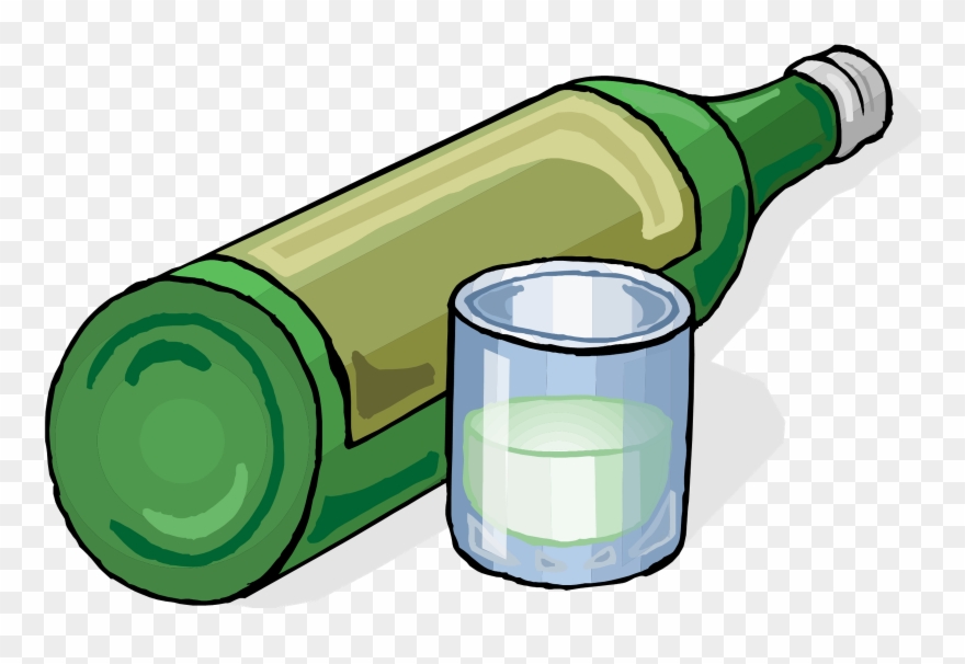 Fruit Of The Vine - Liquor Bottles Cartoon Clipart