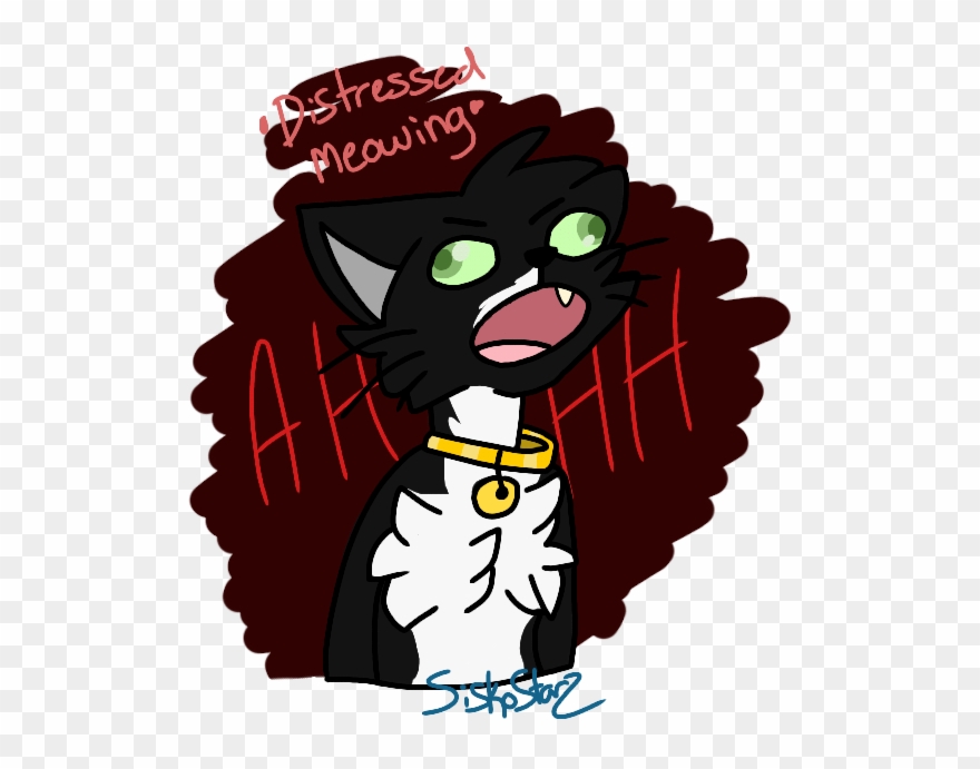 Distressed Meowing - Cartoon Clipart