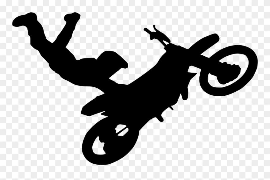 Download Png - Gambar Motor Cross Hitam Putih Clipart