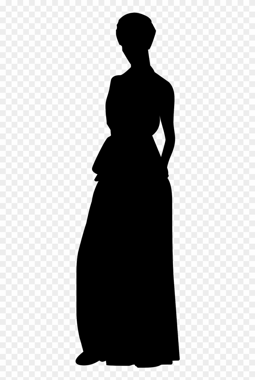 Black Dress Silhouette Model Clipart