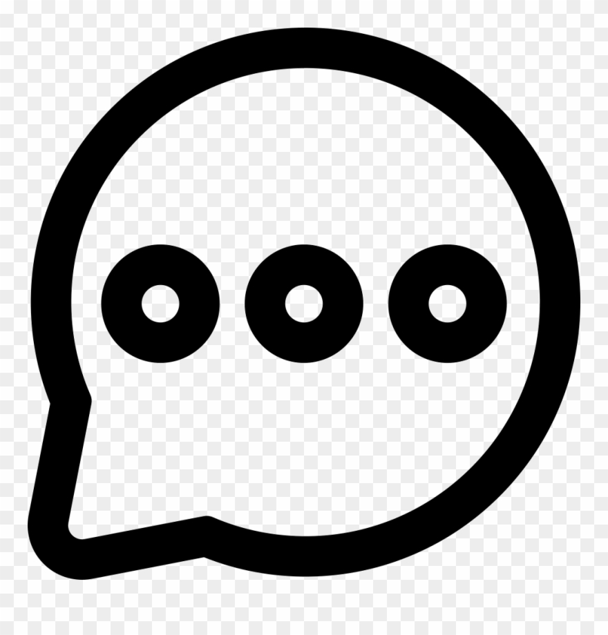 Circular Speech Bubble Outline With Three Dots Inside - Speech Bubble Three Dots Clipart