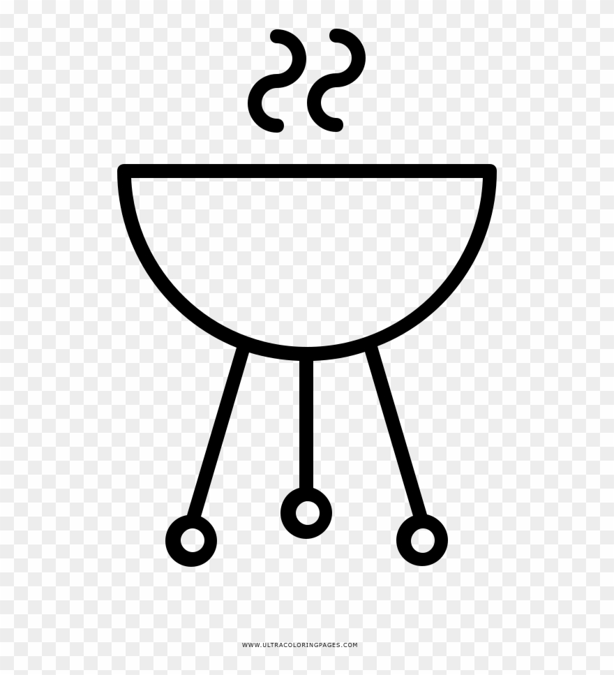 Bbq Coloring Page - Espeto De Churrasco Desenho Png Clipart
