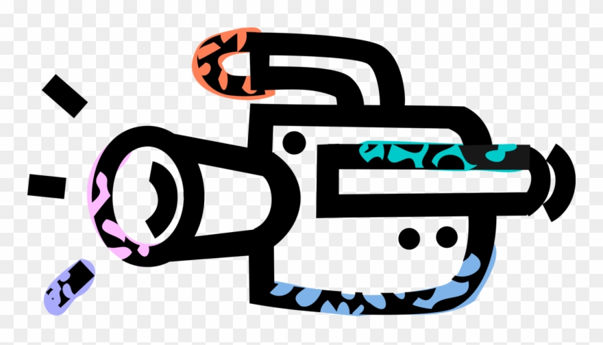 Vector Illustration Of Videocamera Camcorder Video Clipart