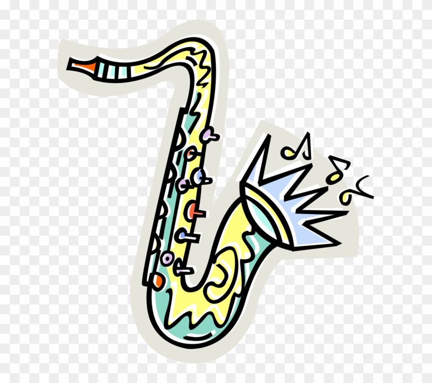 Vector Illustration Of Saxophone Brass Single-reed Clipart