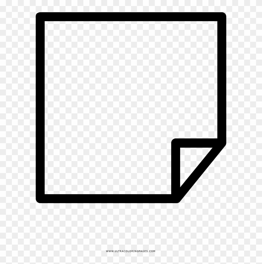 Sticky Note Coloring Page - Line Art Clipart