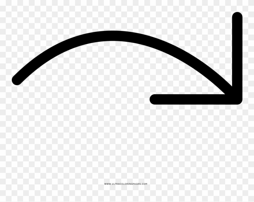 Right Curve Arrow Coloring Page - Flecha Curvada A La Derecha Clipart