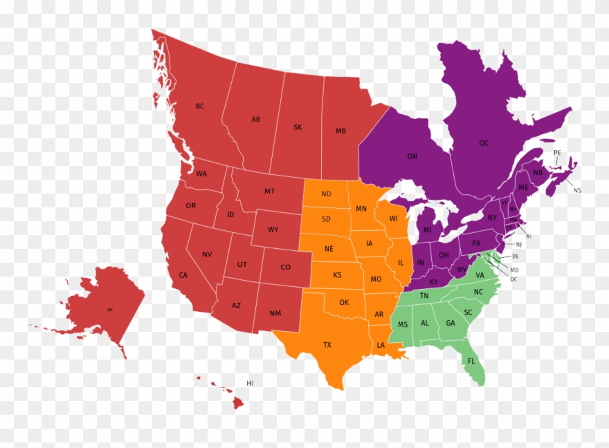 United States And Canadian Sales Regions - Epic Pass Map 2019 Clipart