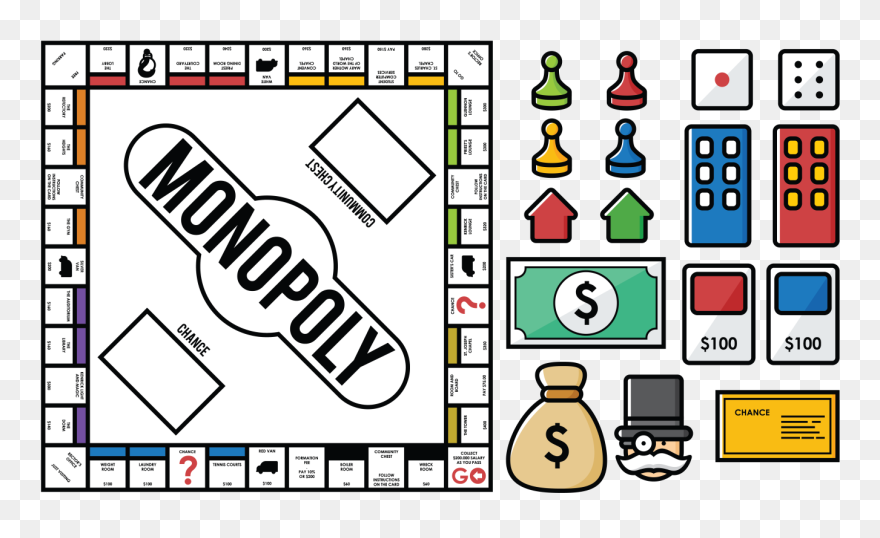 Monopoly Board Vector , Png Download - Monopoly Vector Clipart