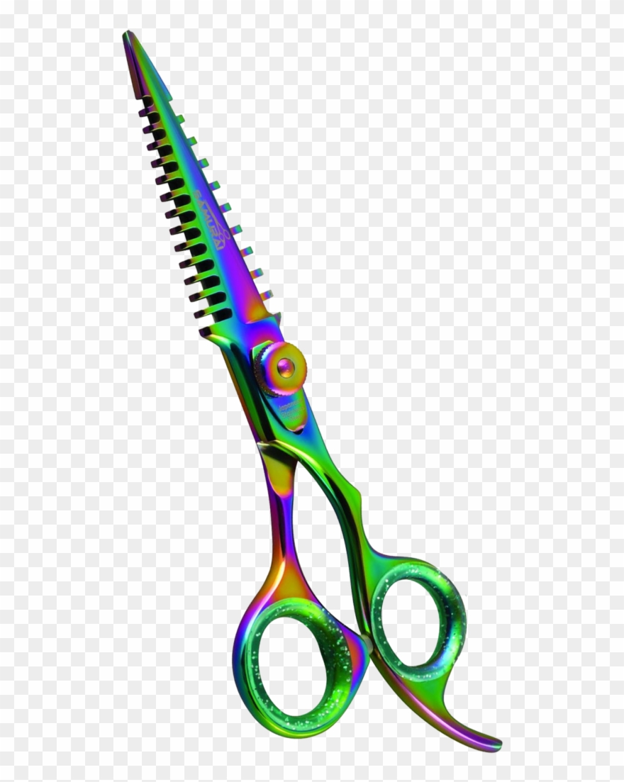 Professional Samurai Blending Shear In Rainbow Titanium - Weapon Clipart