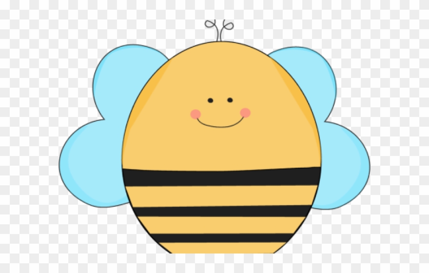 Adorable Clipart Blue Bee - Png Download