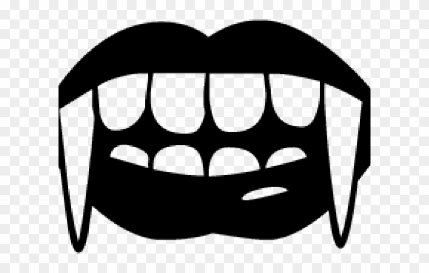 Fangs Clipart Vampire Diaries - Vampire Teeth Cartoon - Png Download