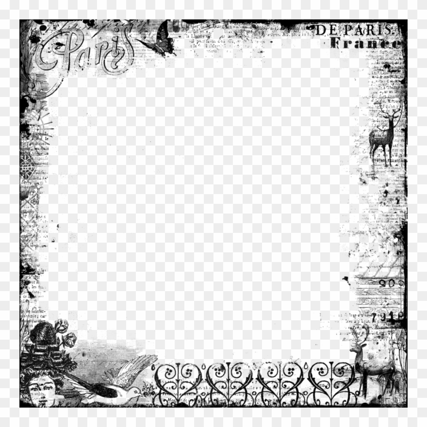 This Png File Is About قديم , Photo , Antique , فارغ، - Transparent Background Black Borders Clipart