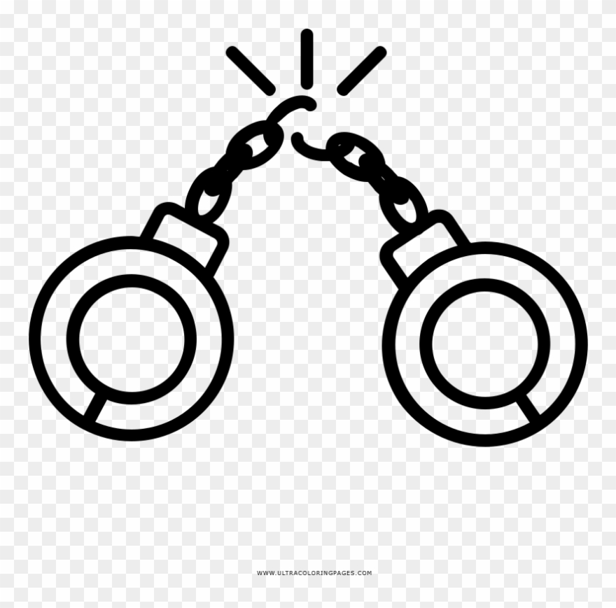 Handcuffs Coloring Page - Circle Clipart