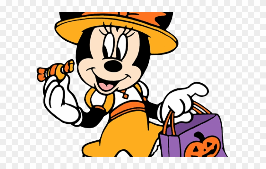Disney Halloween Cliparts - Minnie Halloween Coloring Pages - Png Download