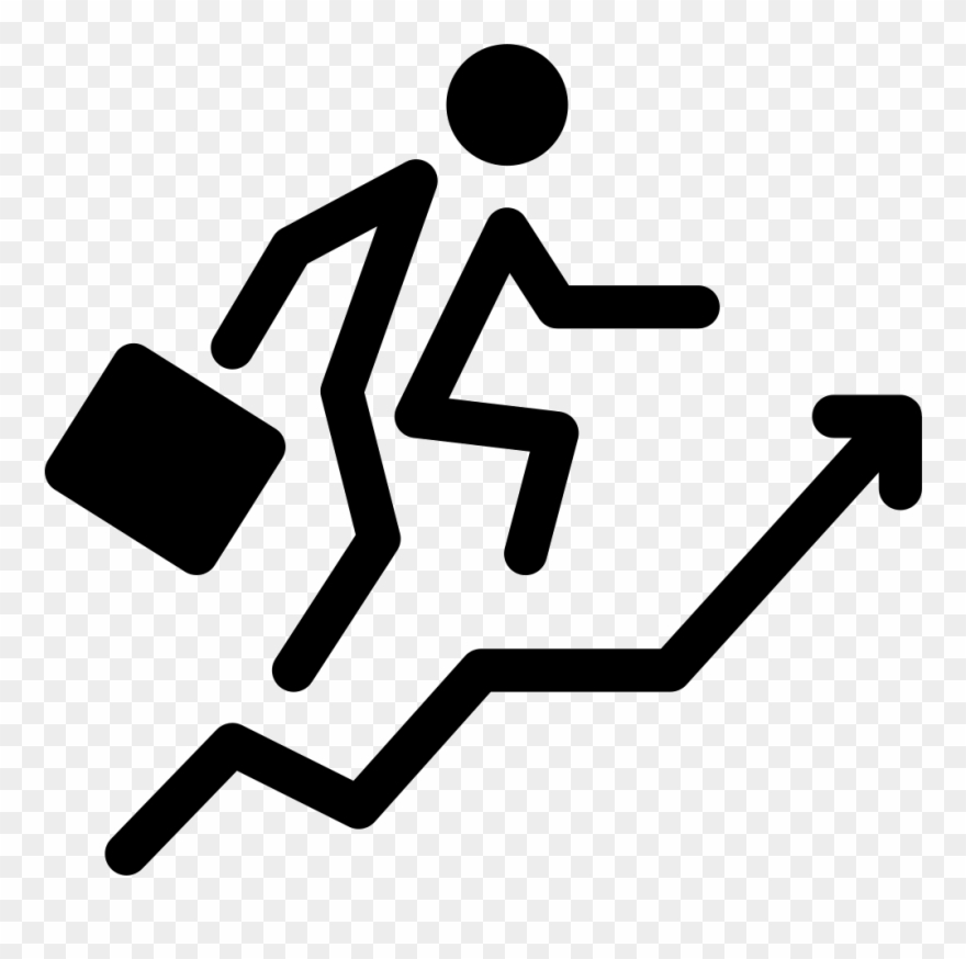 Businessman With Ascending Stair - Ascending Arrow Clipart