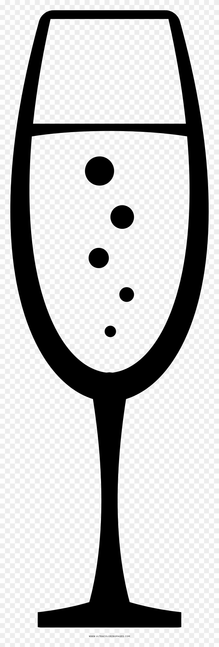 Champagne Flute Coloring Page Clipart