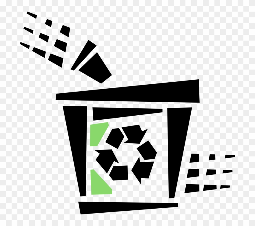 Vector Illustration Of Recycle Bin Container Holds - Solid Waste Management In The Philippines Clipart