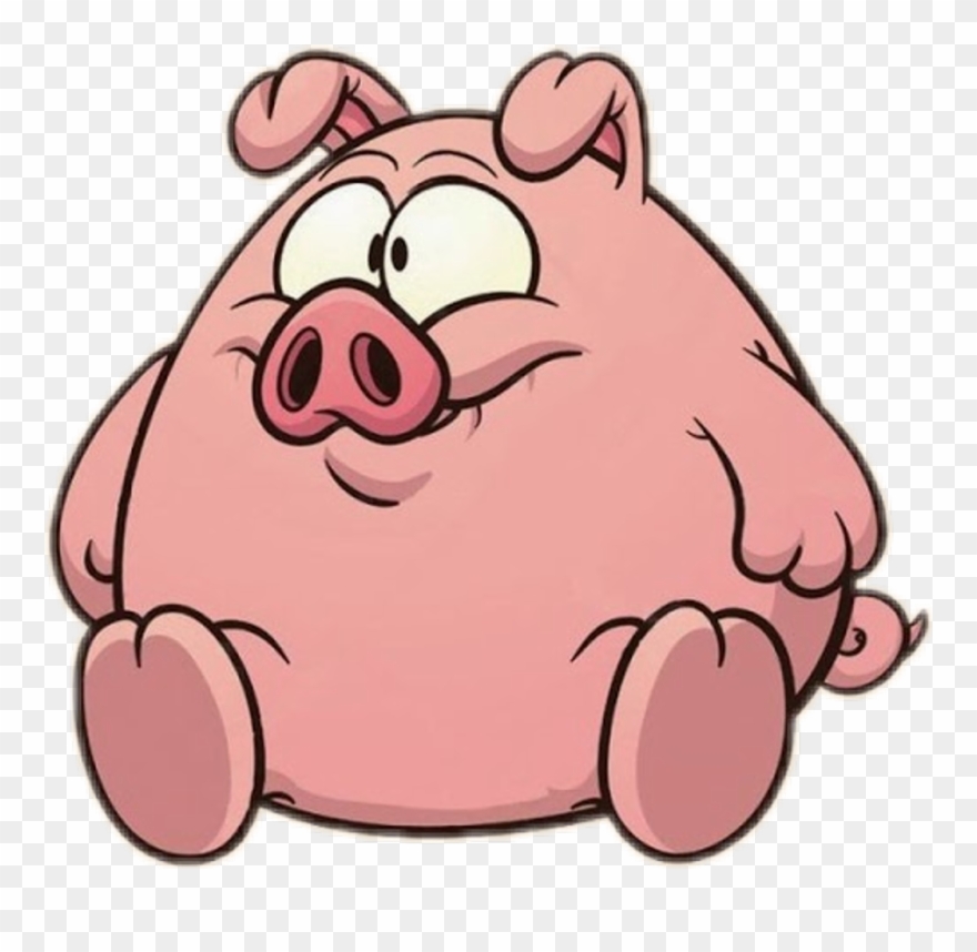 Pig Sticker - Cartoon Fat Pigs Clipart