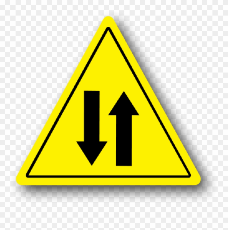 Durastripe Yellow Triangle With Double Arrow Safety - Triangle Yellow Clipart