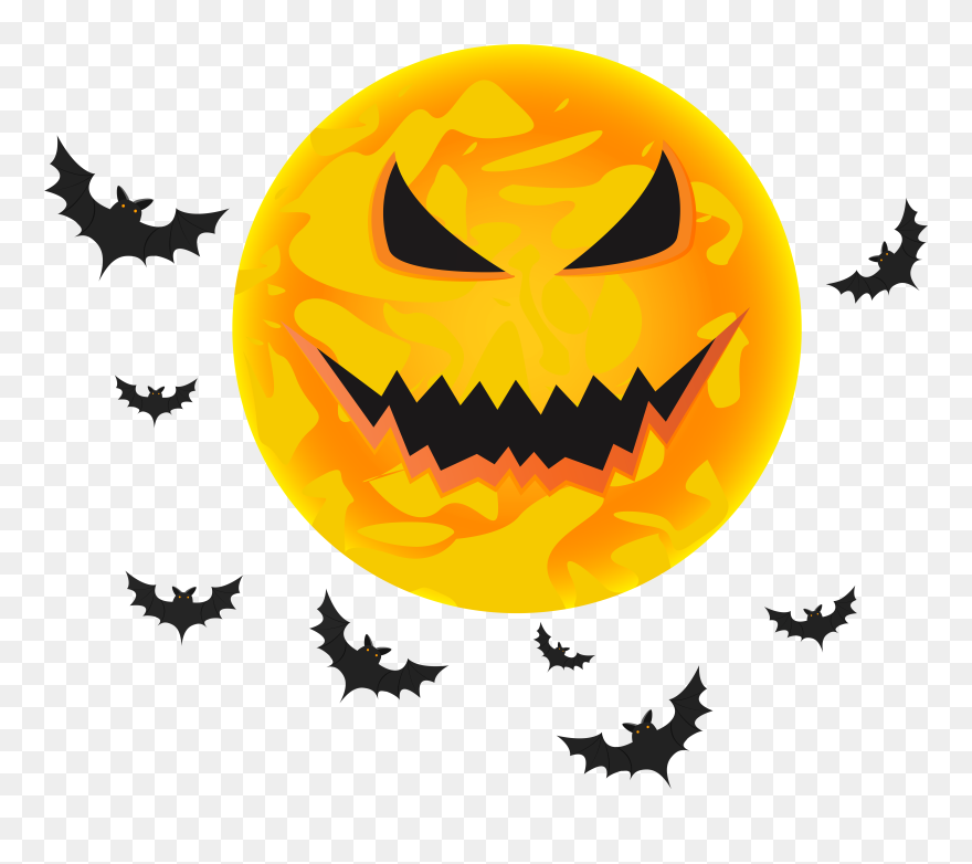 Pin Halloween Moon Clipart - Clip Art Transparent Halloween - Png Download