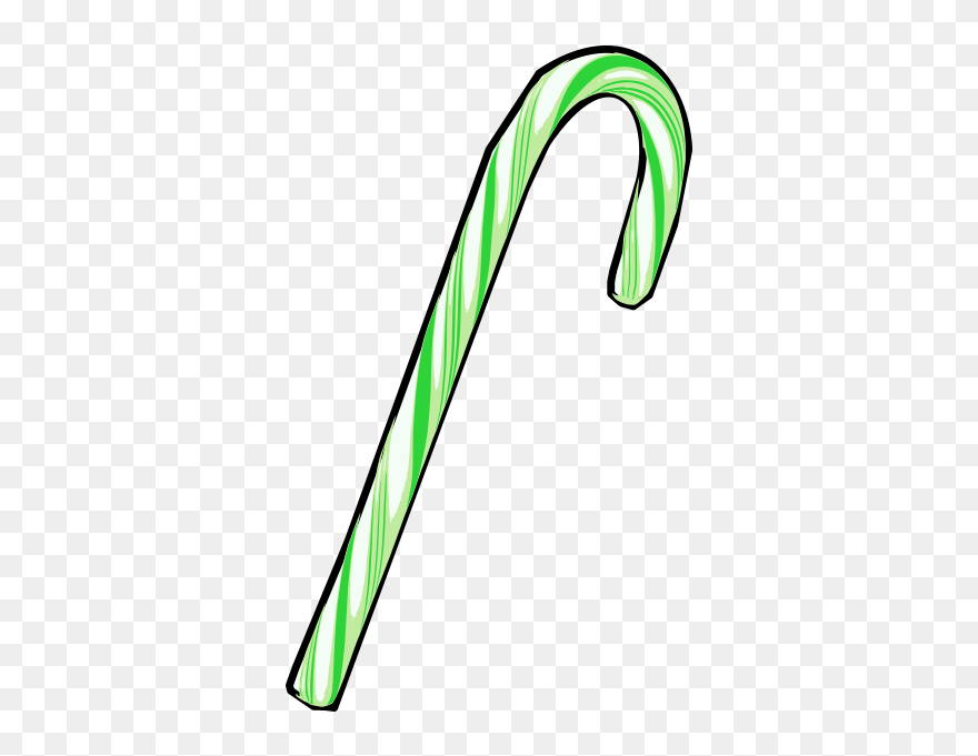 Medium Image - Green Candy Cane Clipart - Png Download