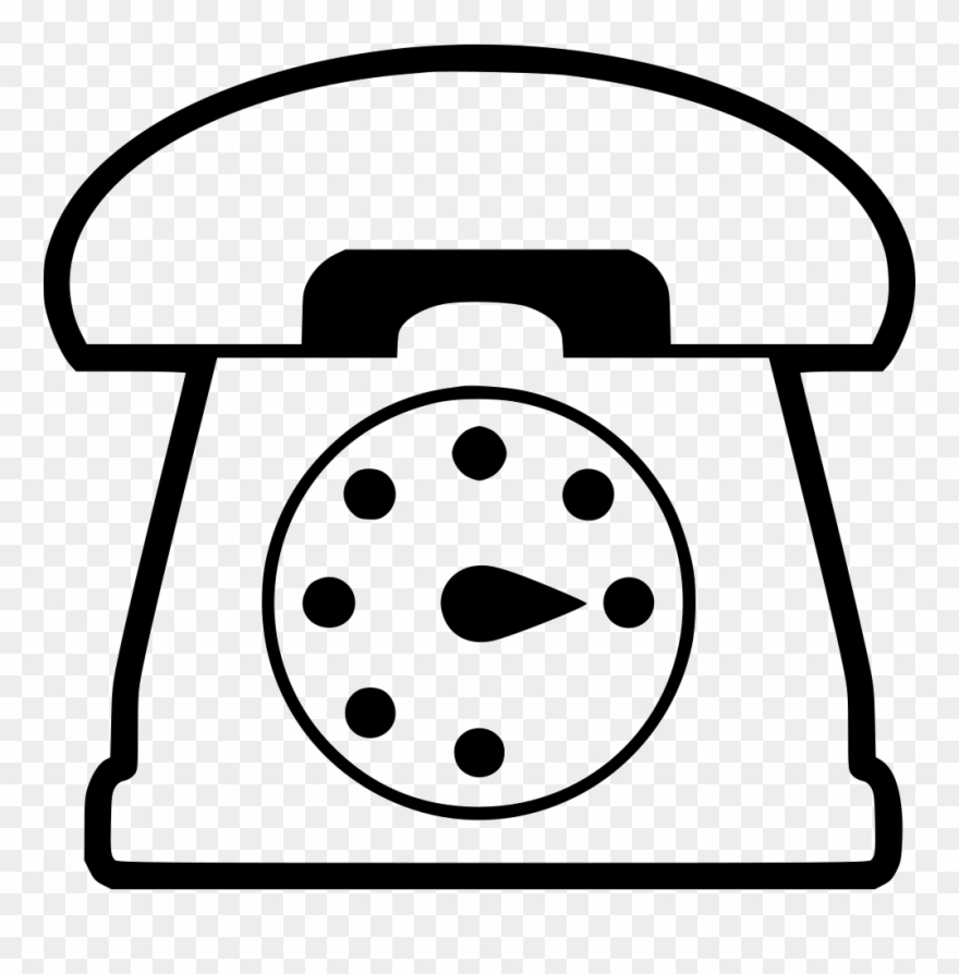 Old Phone Comments - Line Art Clipart
