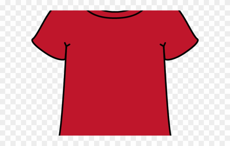 Dress Shirt Clipart Shirt Outline - Red T Shirt Cartoon - Png Download