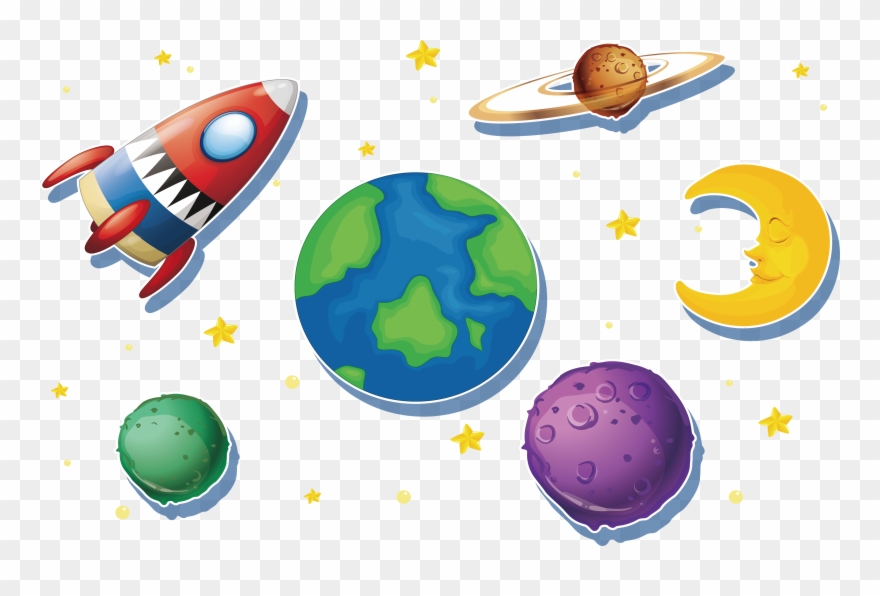 T Shirt Clip Art The Galaxy In - Planet Cartoon Backgrounds - Png Download