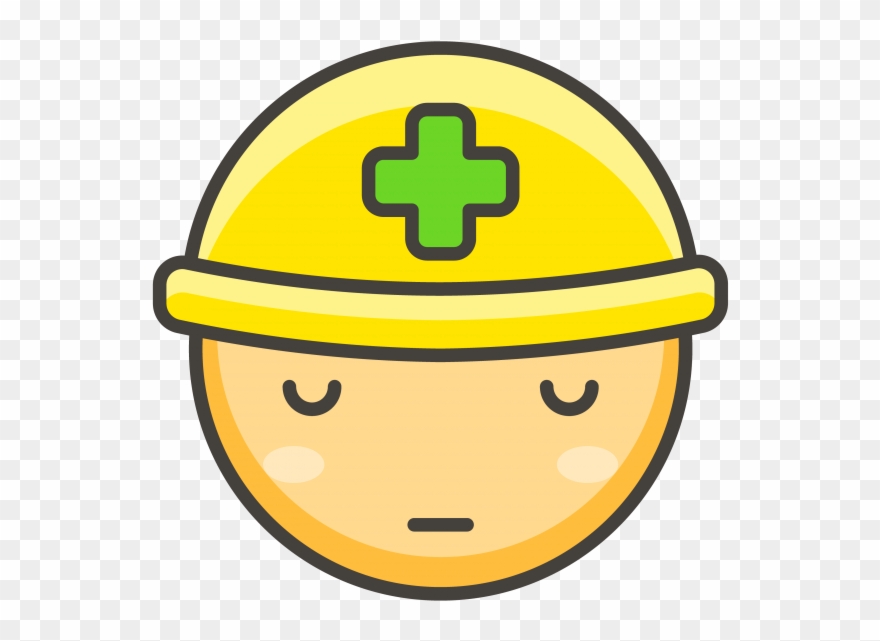 Construction Worker Emoji - Cartoon Clipart