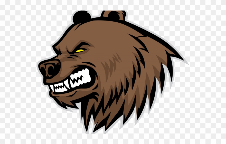 Drawn Grizzly Bear Chew - Angry Bear Drawing Easy Clipart