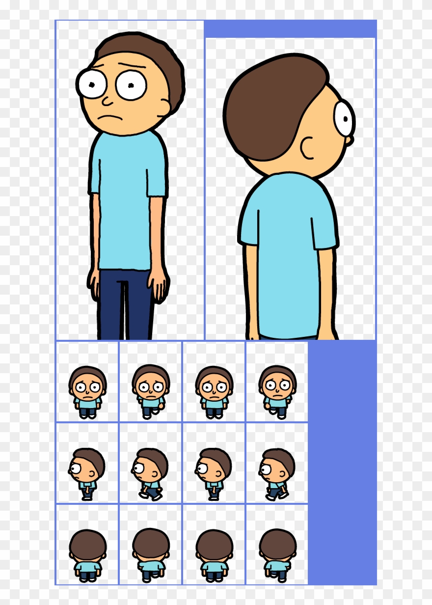 #025 Blue Shirt Morty - Pocket Mortys Frozen Morty Clipart